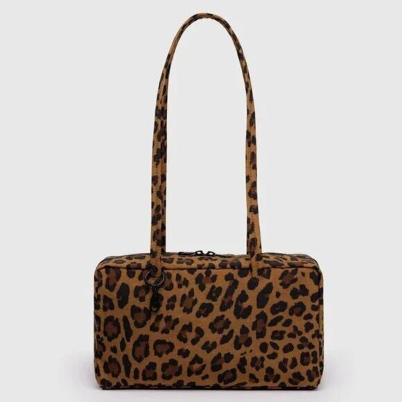 BAGGU Nylon Bowler Bag in Leopard NWT - Picture 1 of 5